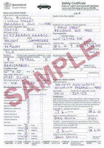sample Safety Certificate QLD